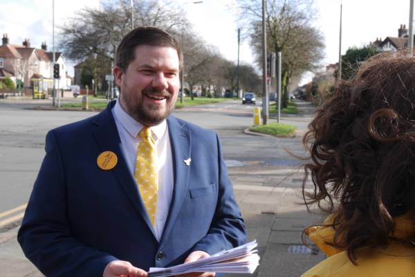 Rob McAllister-Bell at the Booker Avenue & Brodie Avenue junction. 
