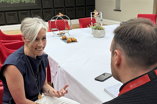 Daisy Cooper MP being interviewed