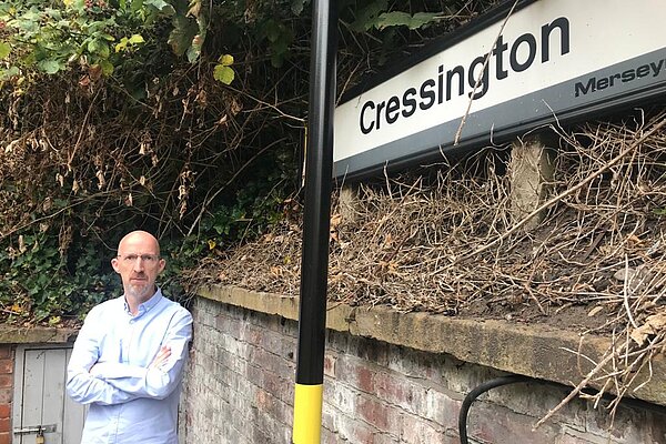 Cllr Richard Clein at Cressington Station
